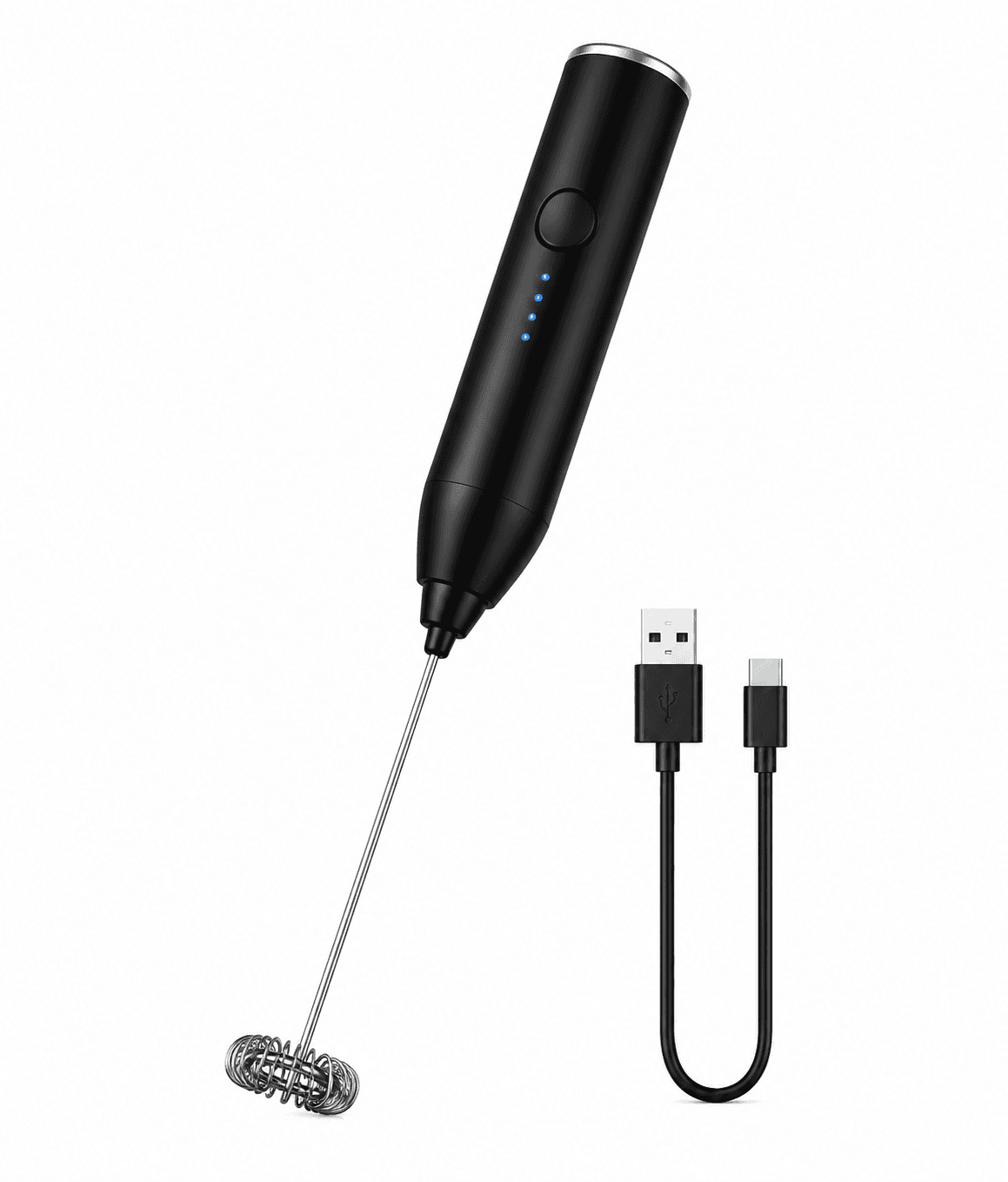 Rechargeable Milk Frother and Beater with USB Type-C Charging | 3 Speed Electric Handheld Coffee Frother | Stainless Steel Whisk for Coffee, Latte, Cappuccino, Matcha & Protein Shake | Portable Foam Maker 1